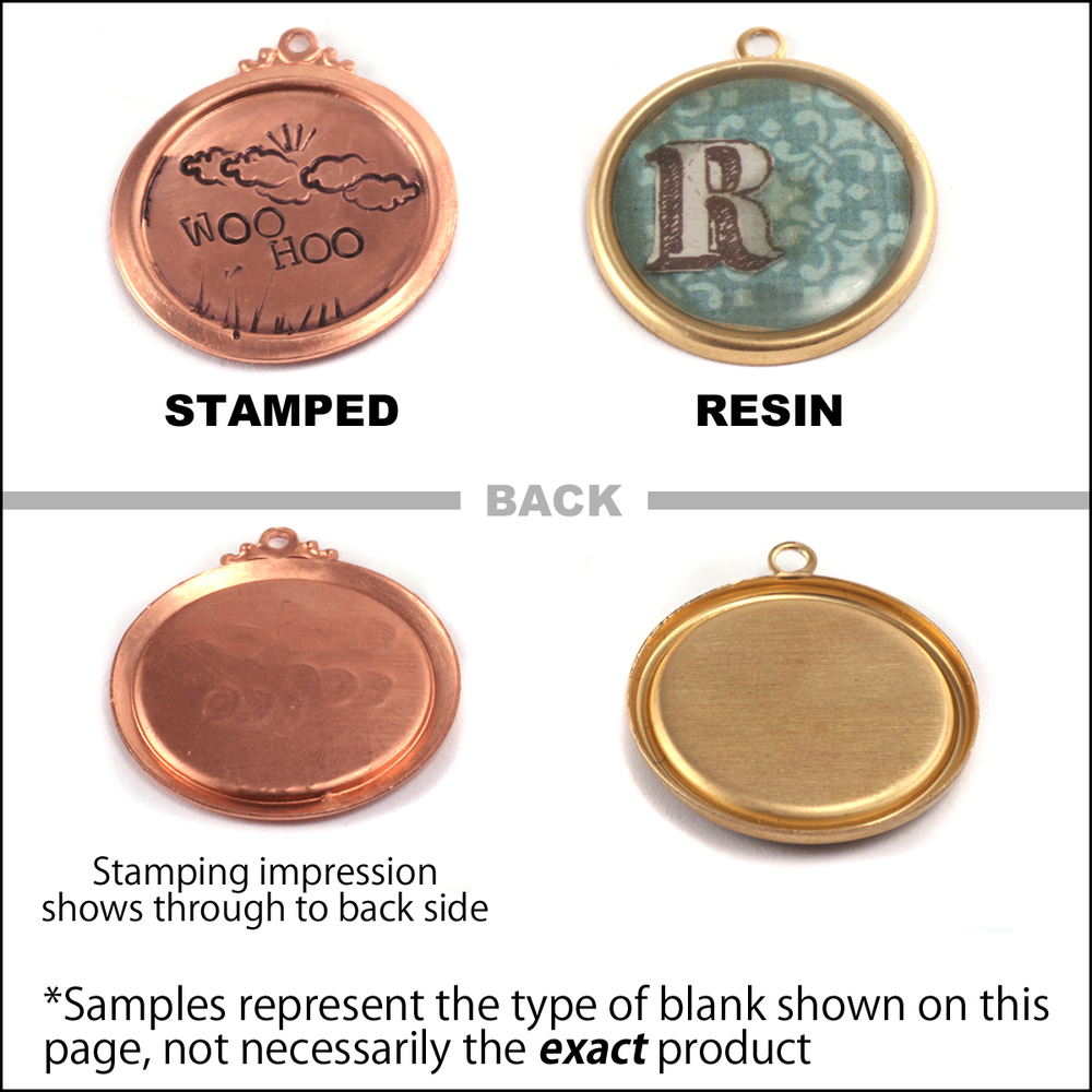 Metal Stamping Blanks Copper 7/8" (22mm) Pressed Round, Disc, Circle w/Raised Edge